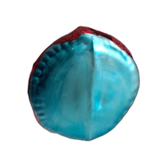 Red King Cobra Snake Christmas Ornament Blown Glass Glitter Blue 4” Serpent - Picture 9 of 10